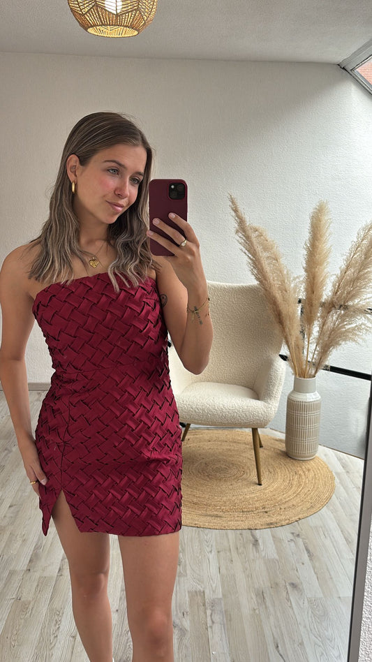 Bandeaujurk burgundy