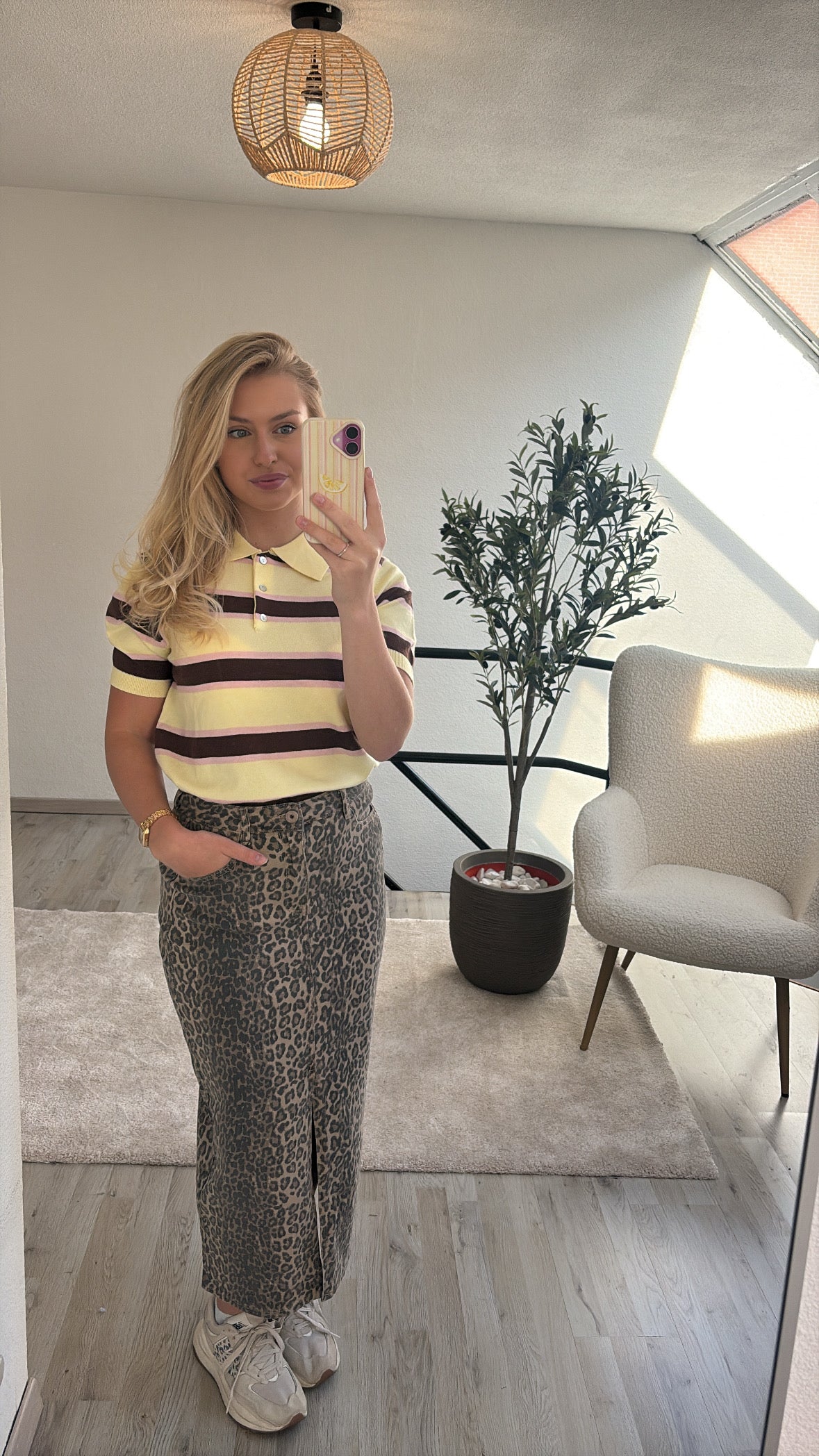 LEOPARD JEANSROK