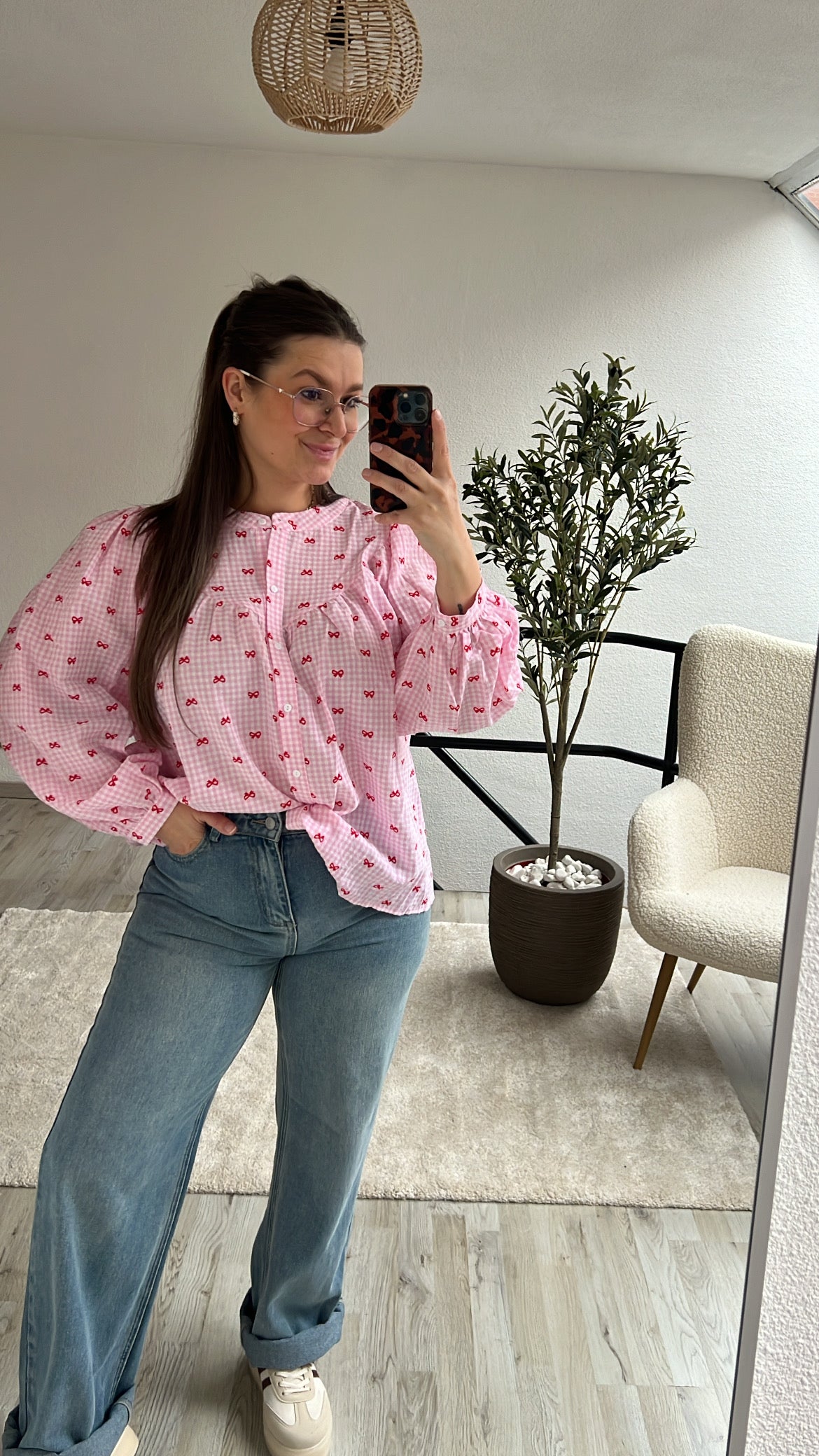 ROZE BLOUSE STRIKJES
