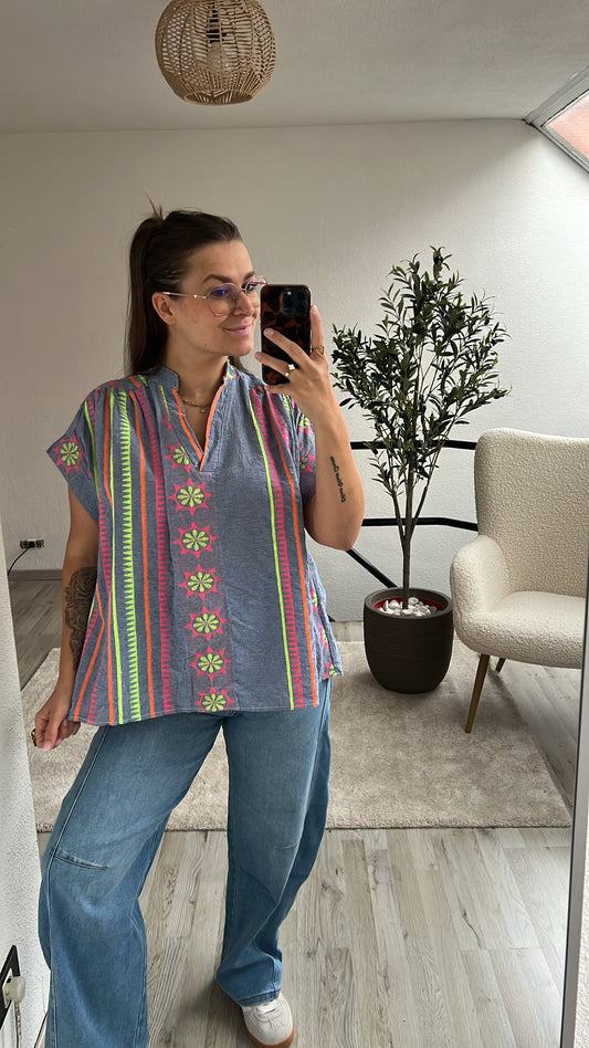 ZOMERBLOUSE BLAUW