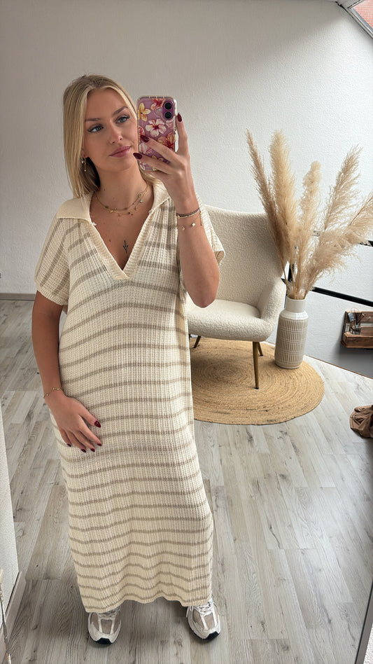 Gestreepte maxijurk