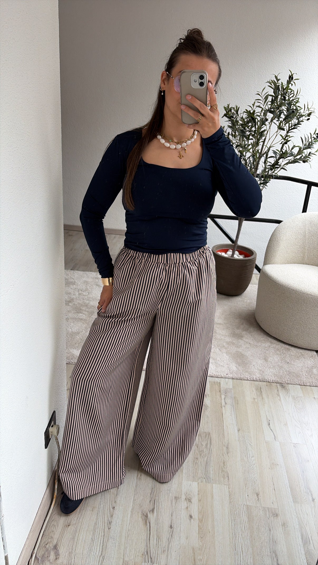 GESTREEPTE LOSSE BROEK