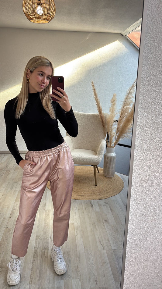 Metallic broek oud-roze