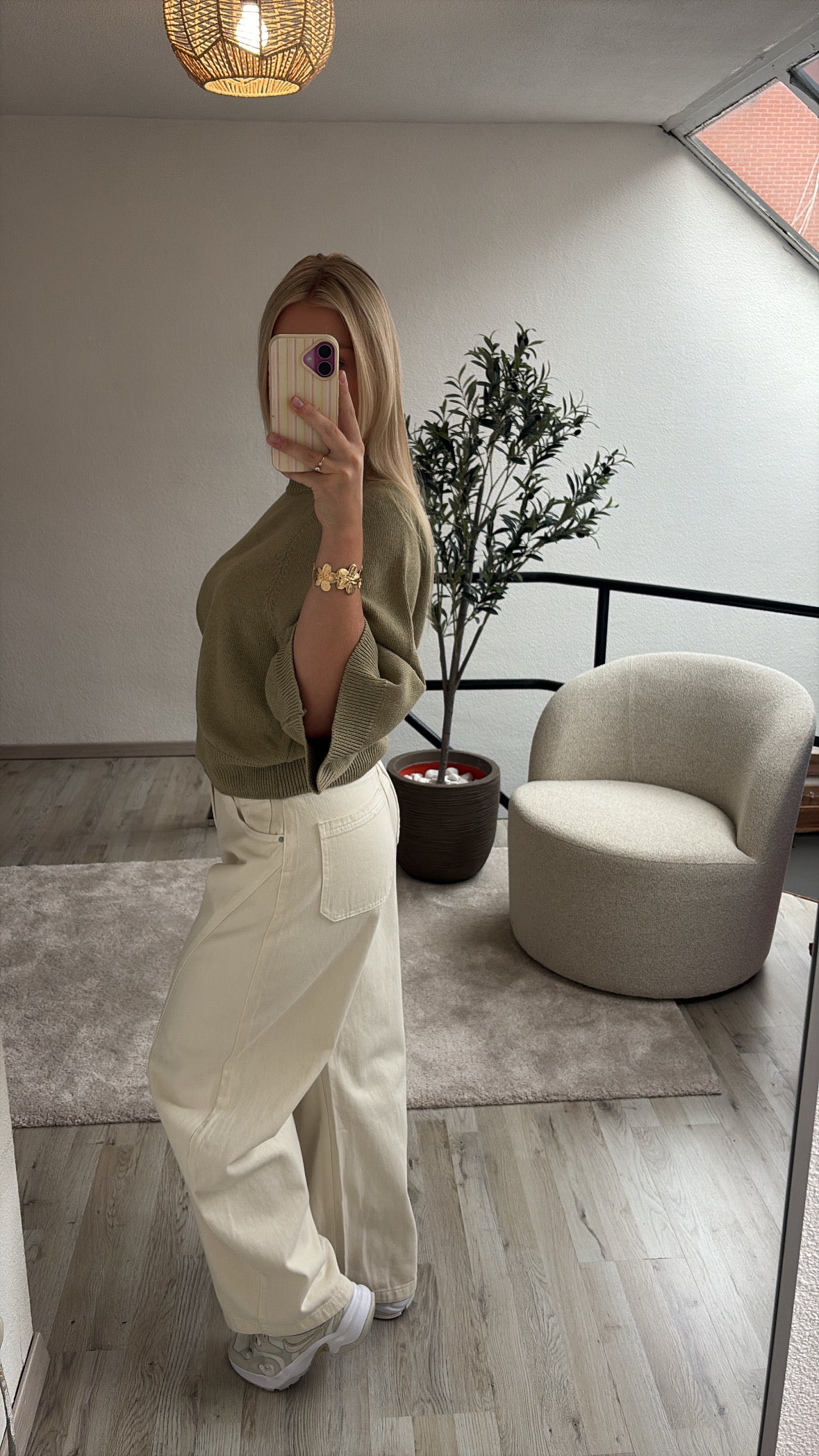 KHAKI KNIT TOP