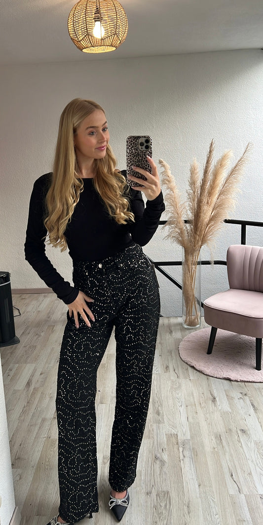 Glitterjeans zwart