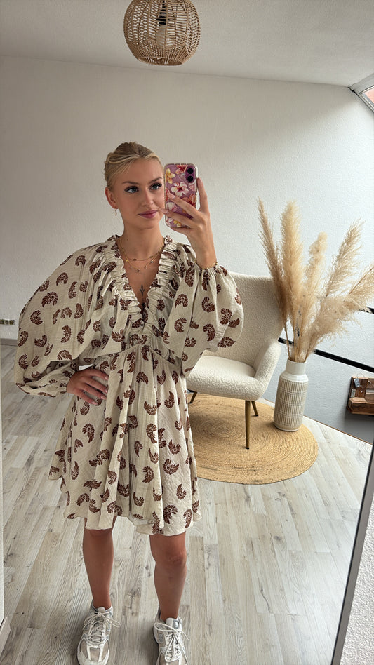 Flowy jurk bruin