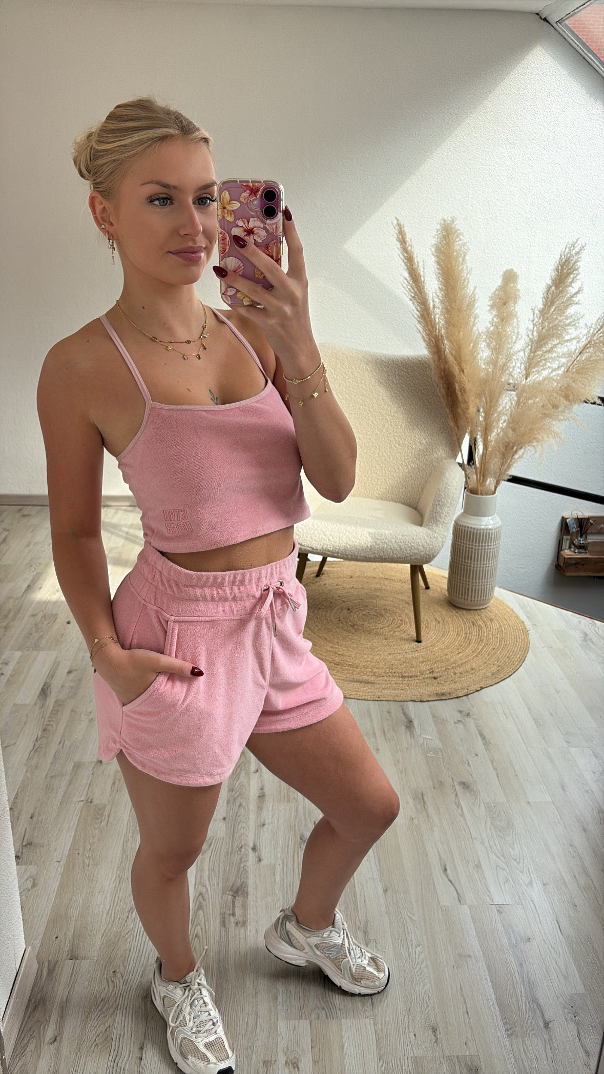 Roze badstof set