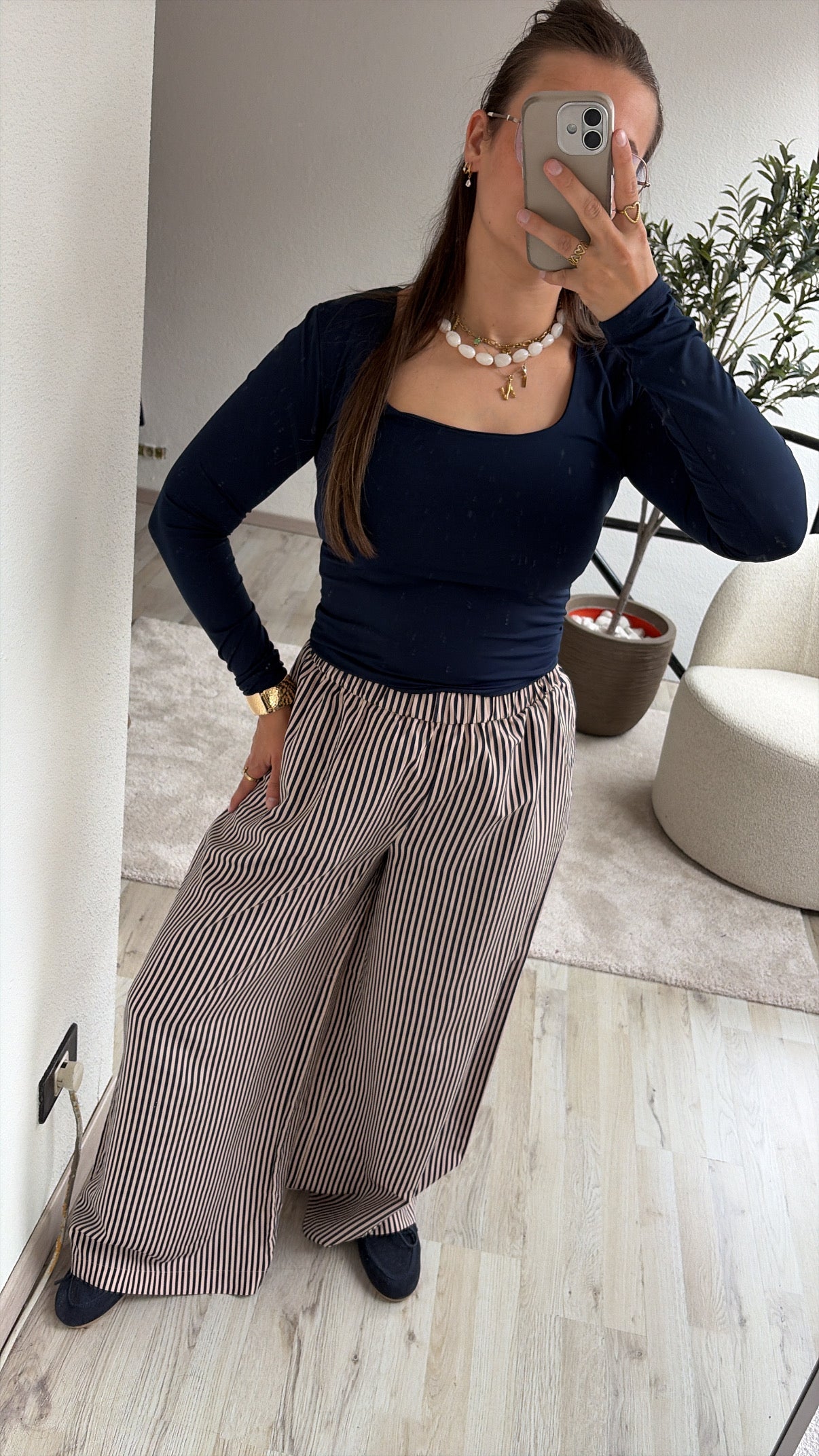 GESTREEPTE LOSSE BROEK