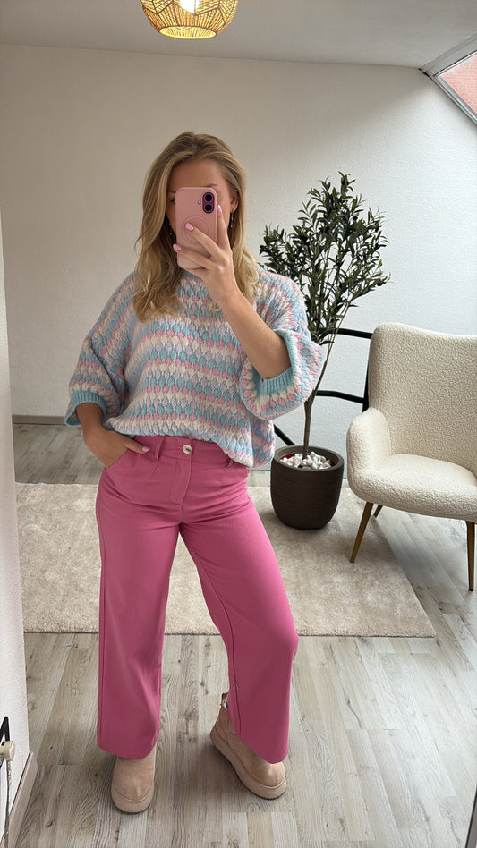 PASTEL KNIT BLAUW-ROZE