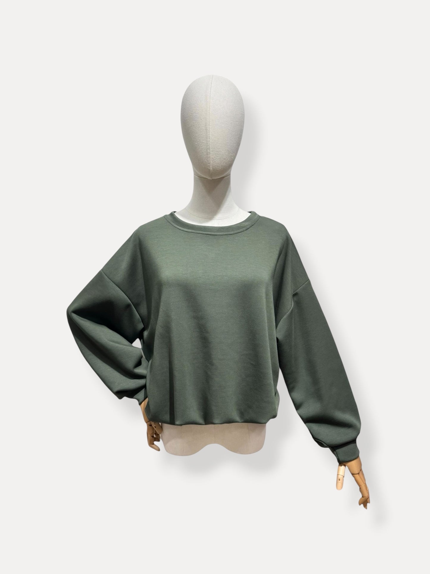 KHAKI PUFFY SWEATER