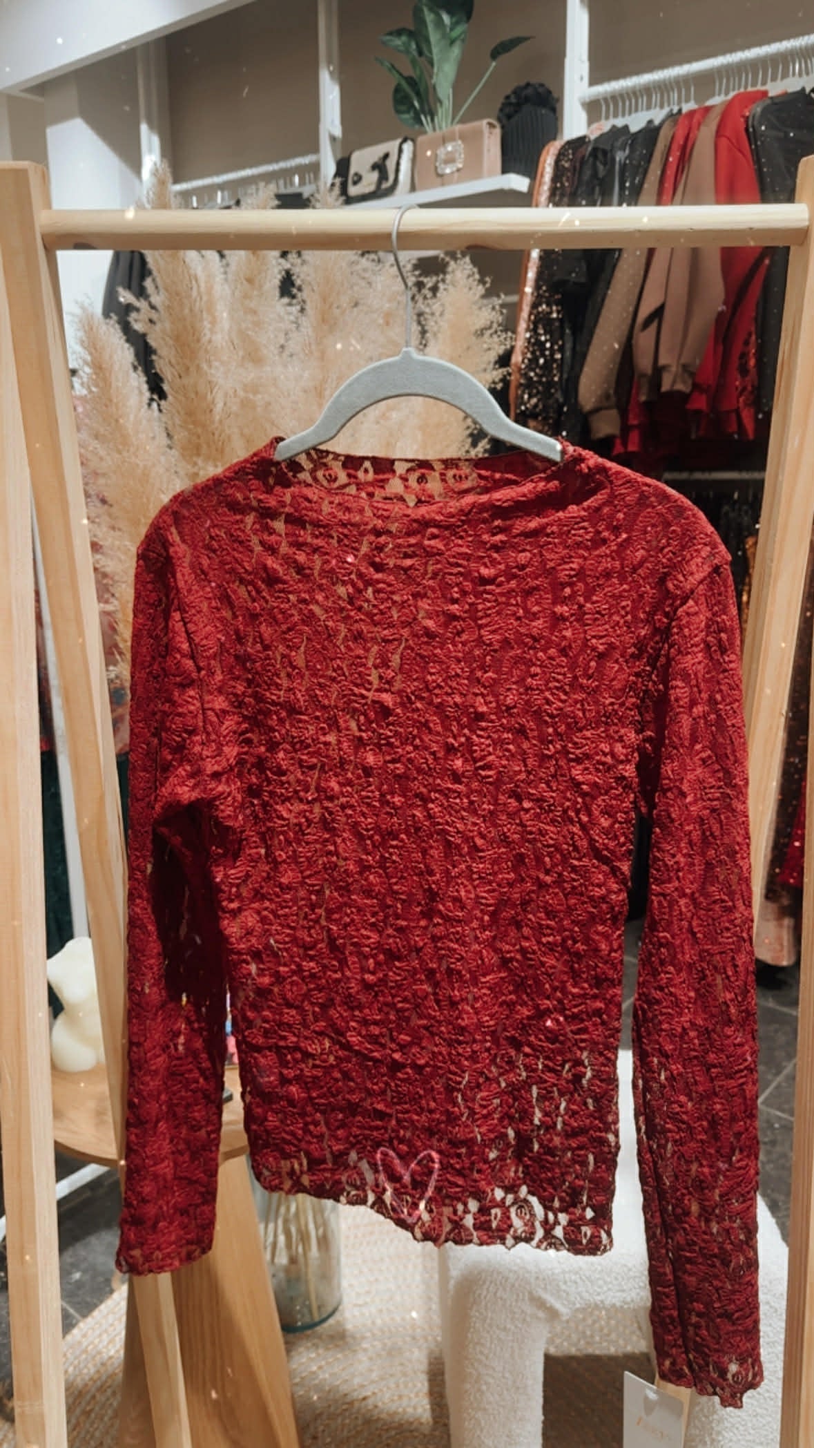 Kanten longsleeve burgundy