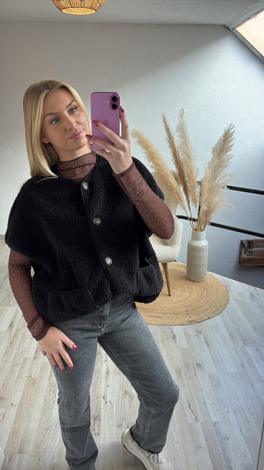 Diamantjes longsleeve bruin