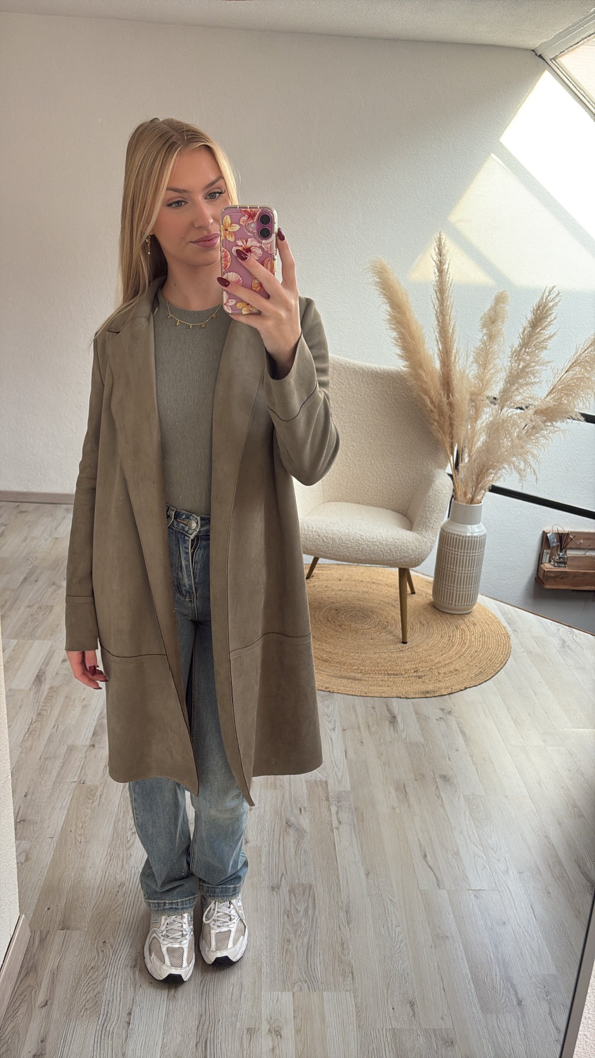 Suede jasje khaki
