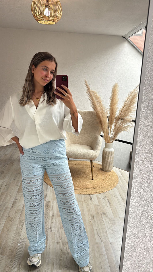 Lace pants blauw