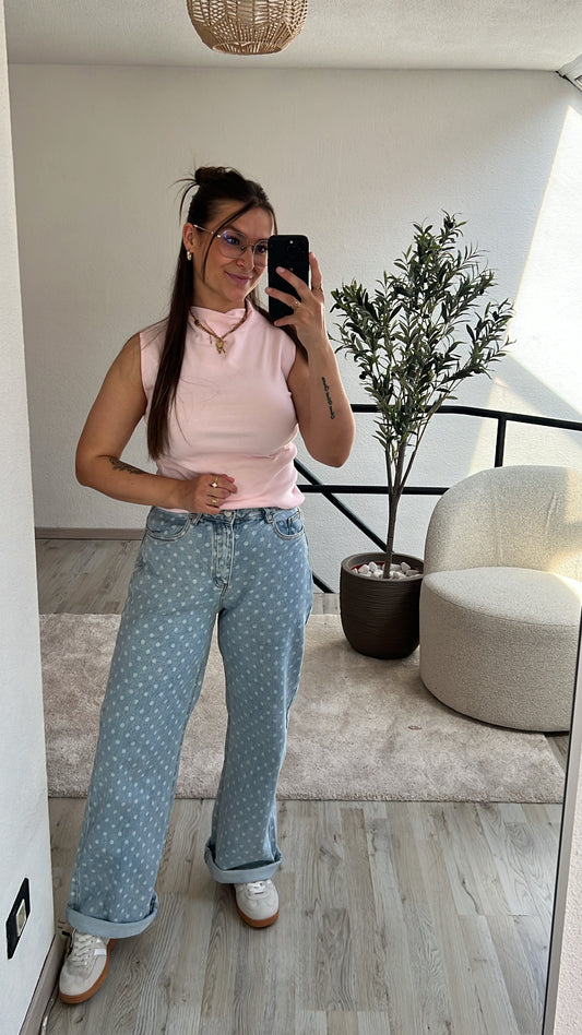 STRAIGHT JEANS POLKA