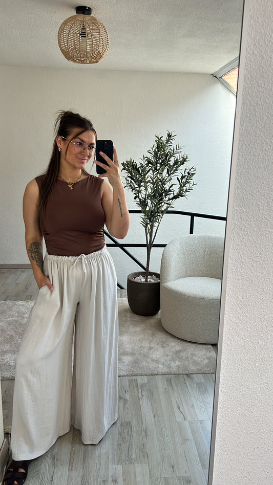 LINNEN BROEK BEIGE