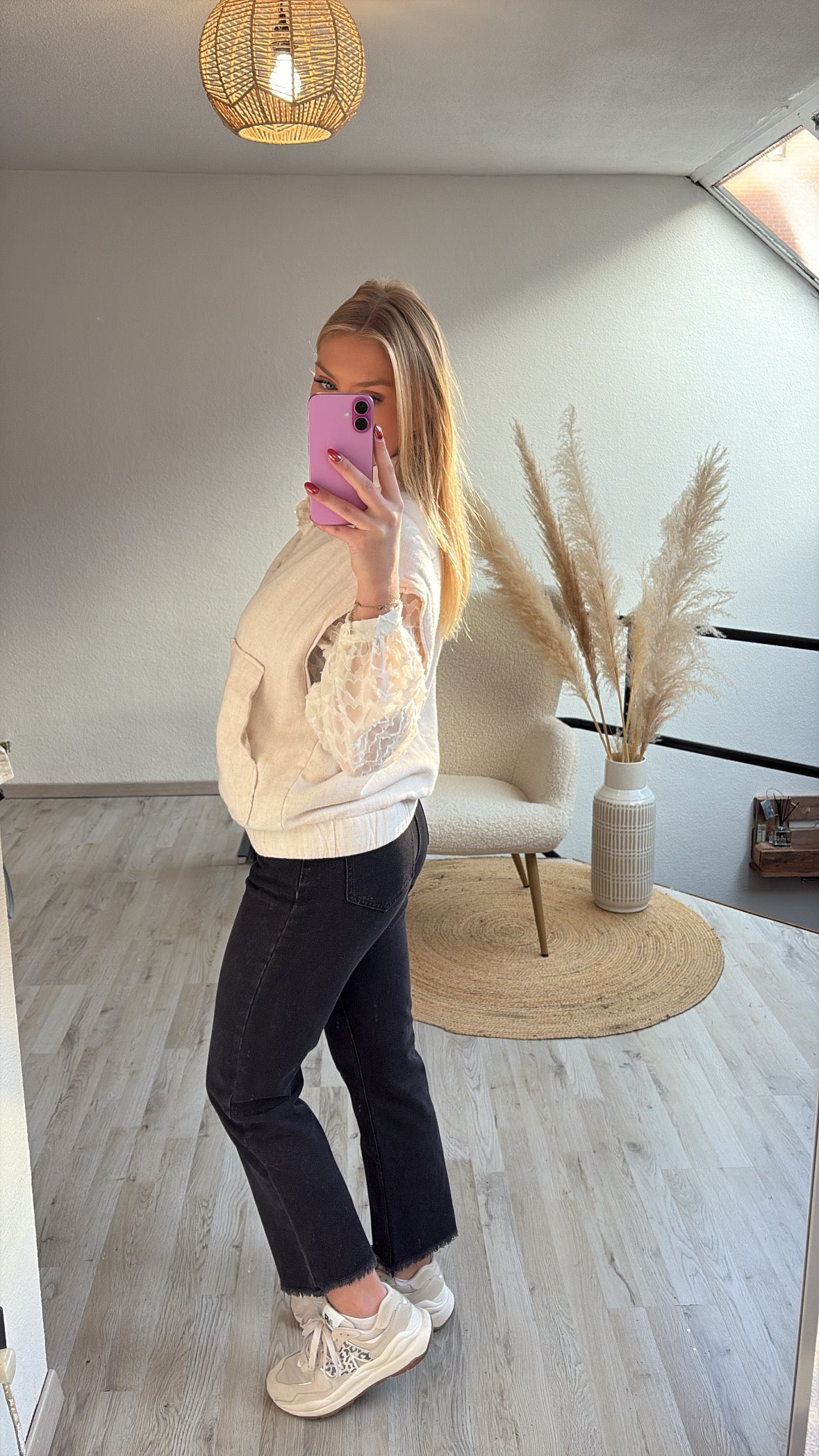 Mom jeans donkergrijs