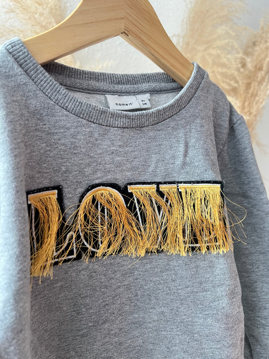 Grijze sweater Love