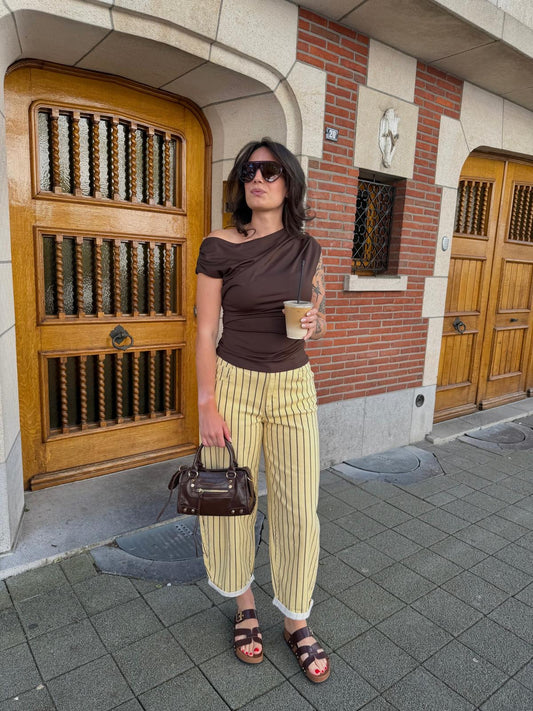 BALLOON JEANS STRIPED
