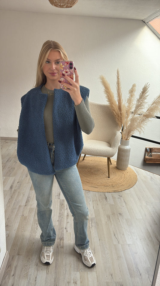 Teddygilet blauw