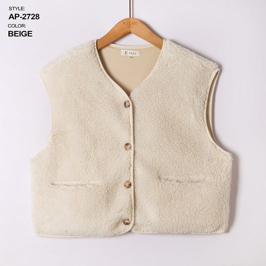 TEDDYGILET CREME
