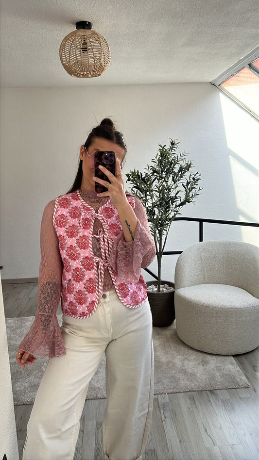 GILET PRINT ROZE
