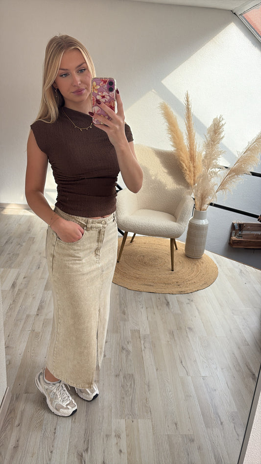 Jeansrok beige