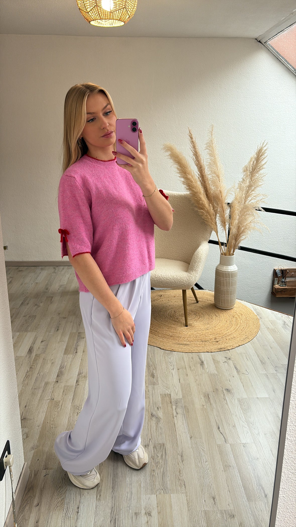 Roze knit strikjes