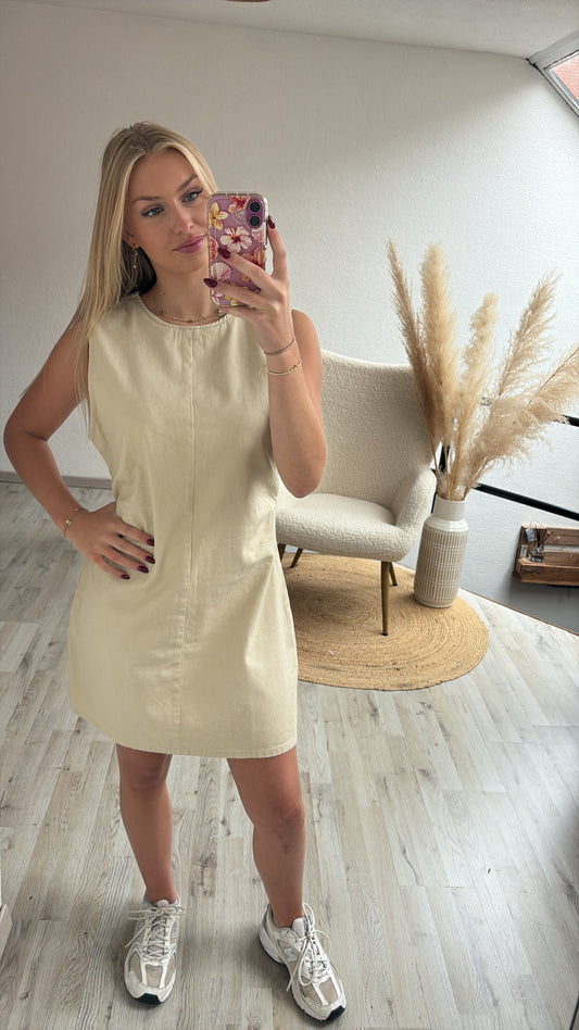 Beige jeansjurk