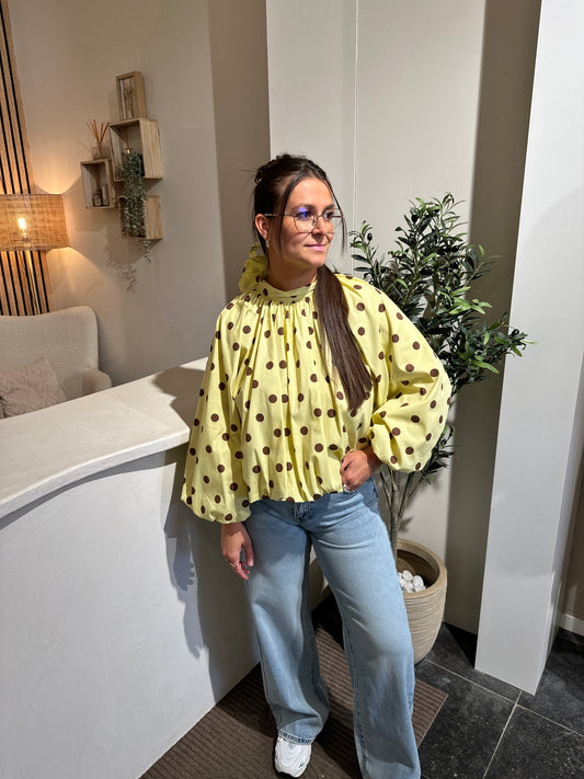 GELE POLKADOT BLOUSE