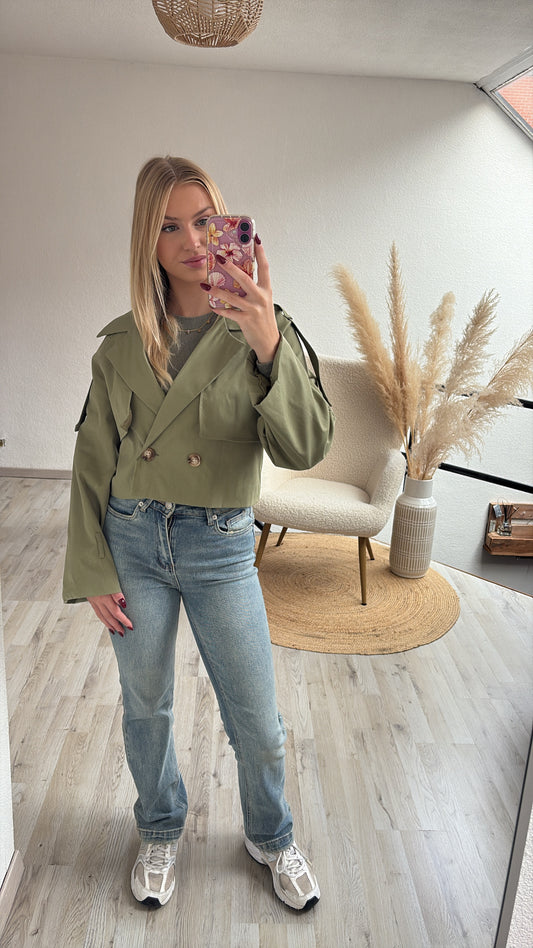 Trenchcoat kort khaki