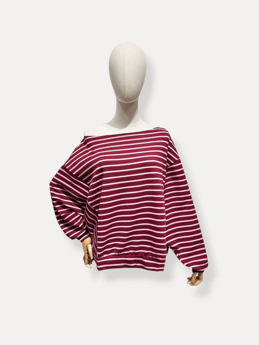 OFF SHOULDER SWEAT BURGUNDY