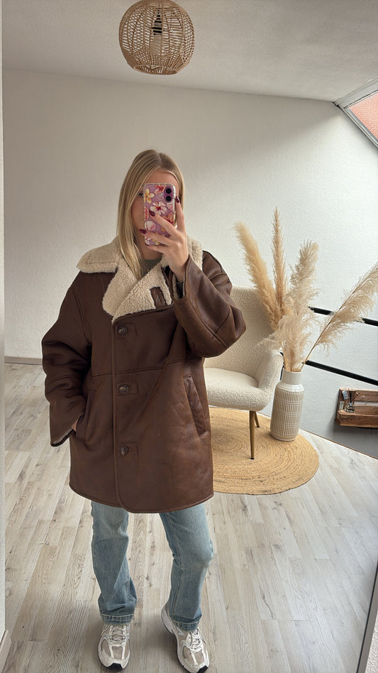 Bruine winterjas