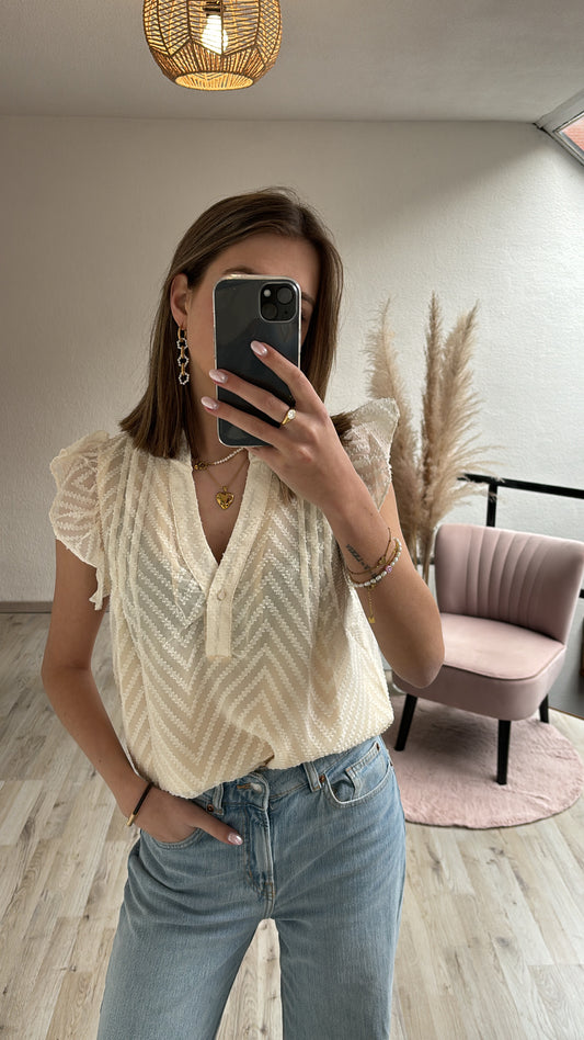 Crèmekleurige blouse
