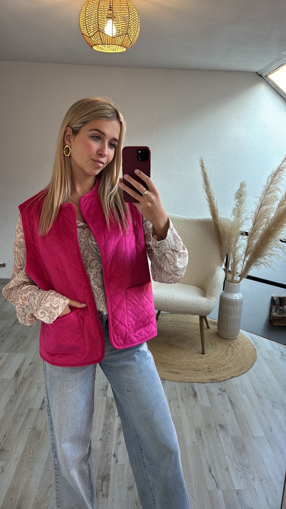 Roze gilet