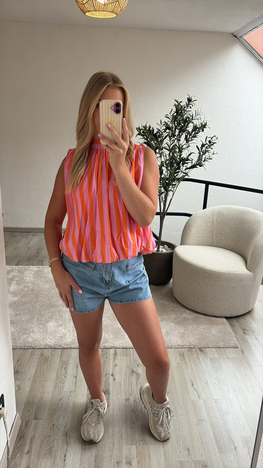 GESTREEPTE TOP