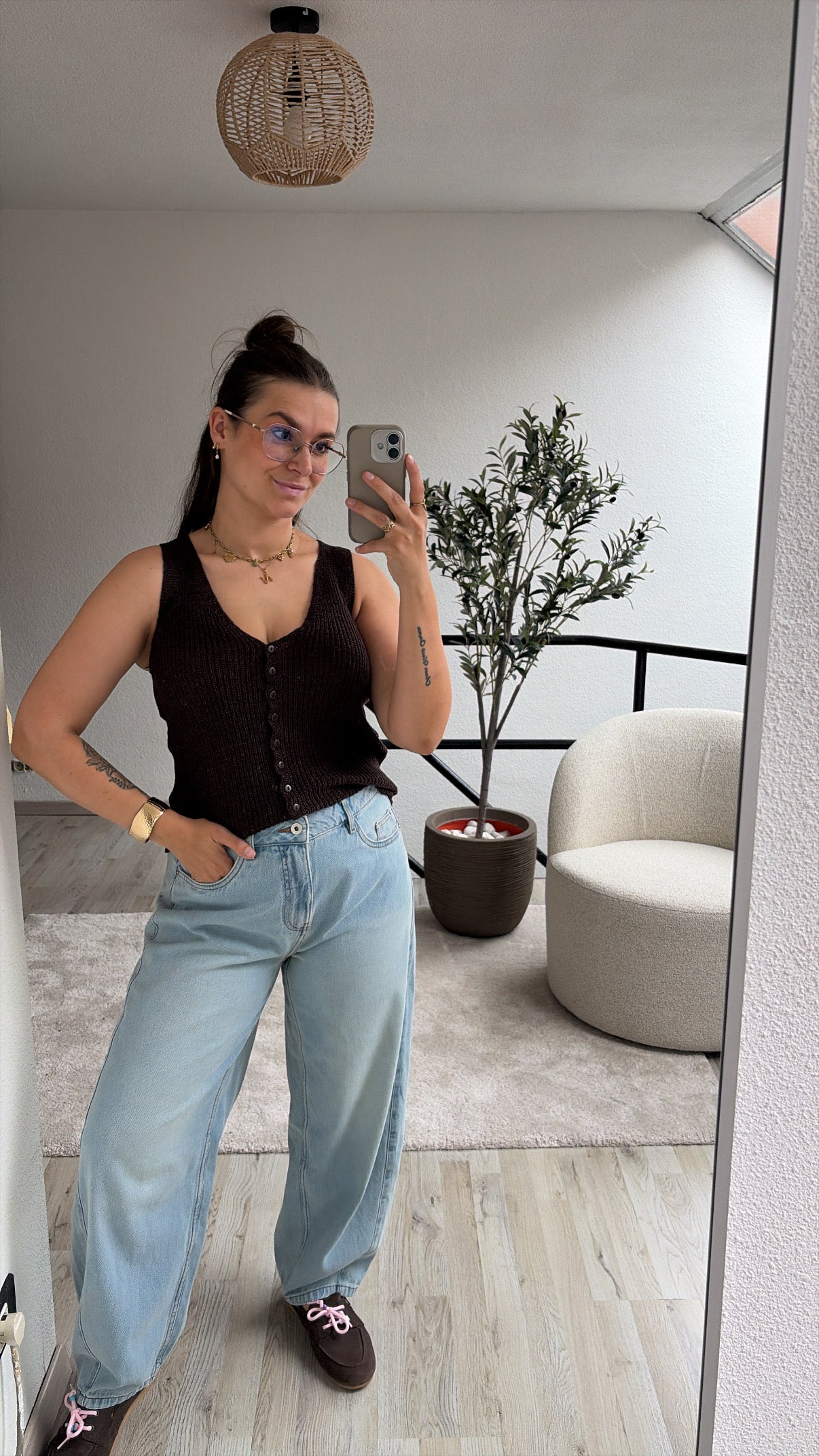 KNITTED TOP BRUIN