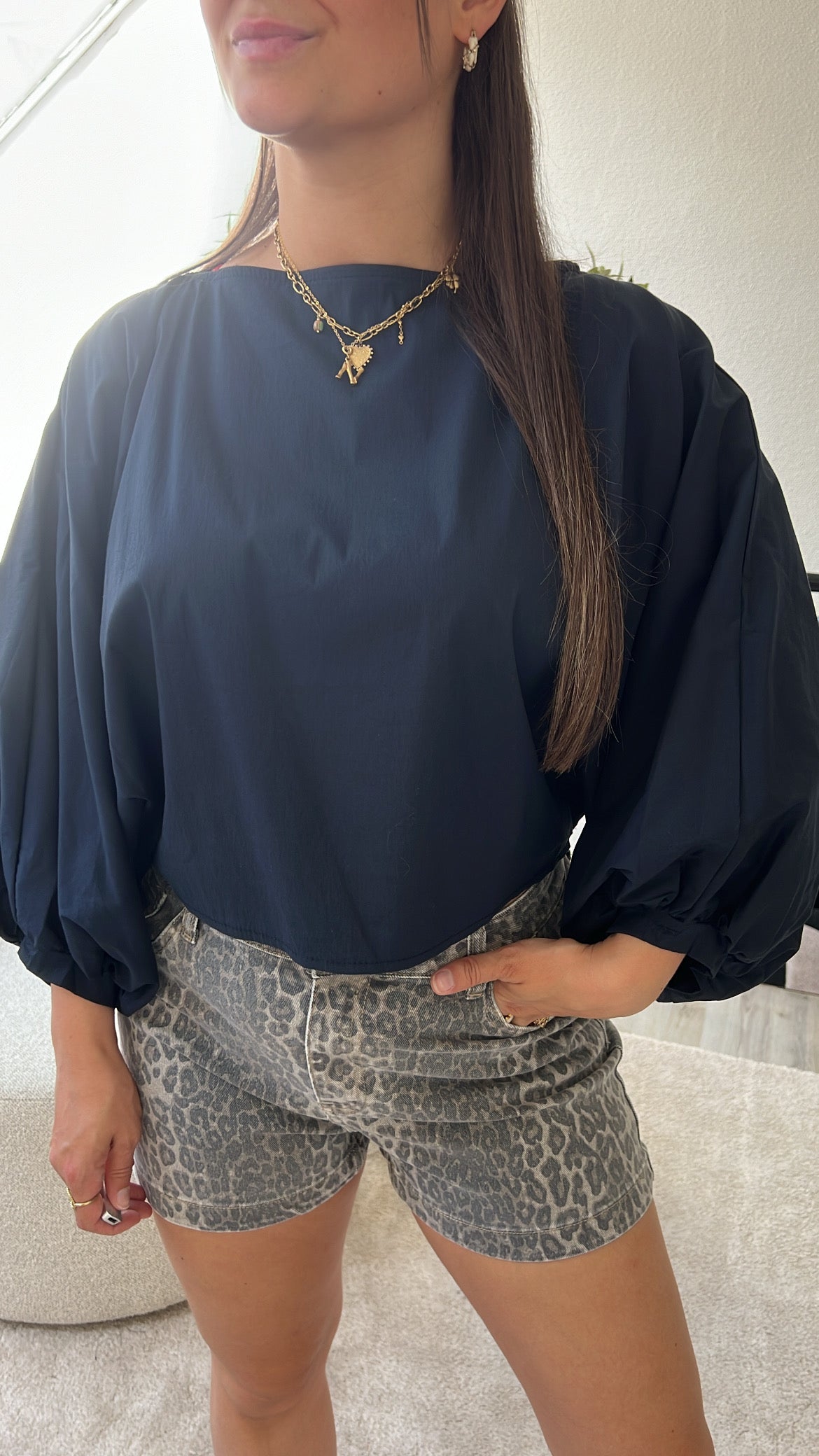 PUFFY BLOUSE MARINE