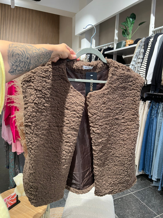 Teddy gilet bruin