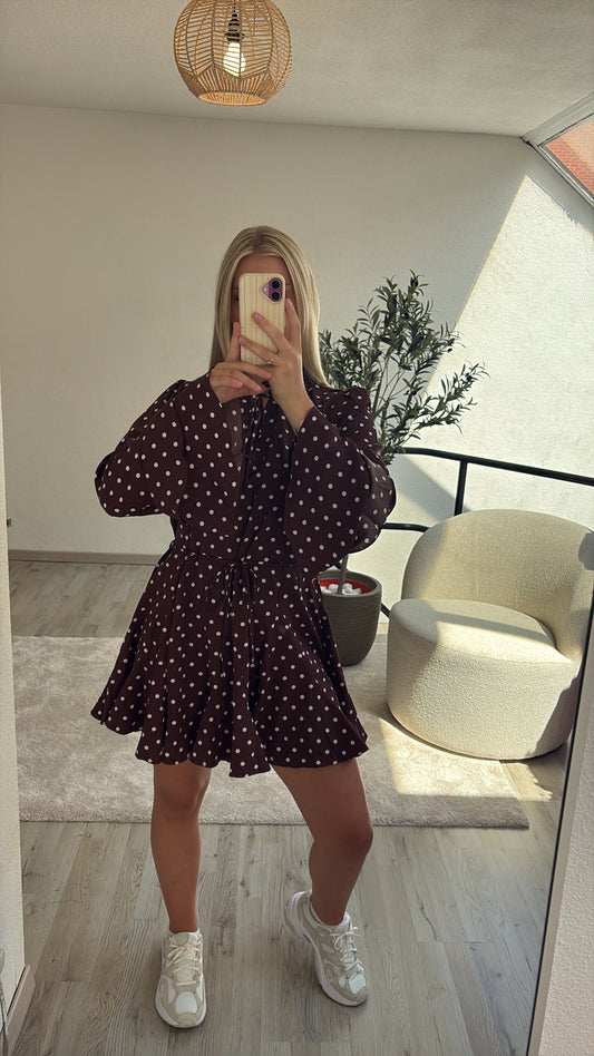 BURGUNDY POLKADOT JURK