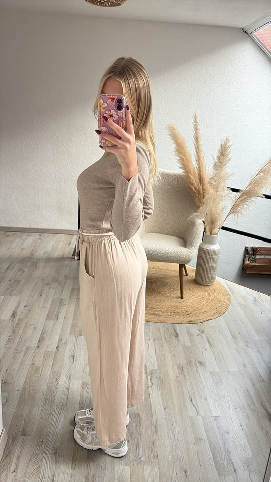 Losse broek beige