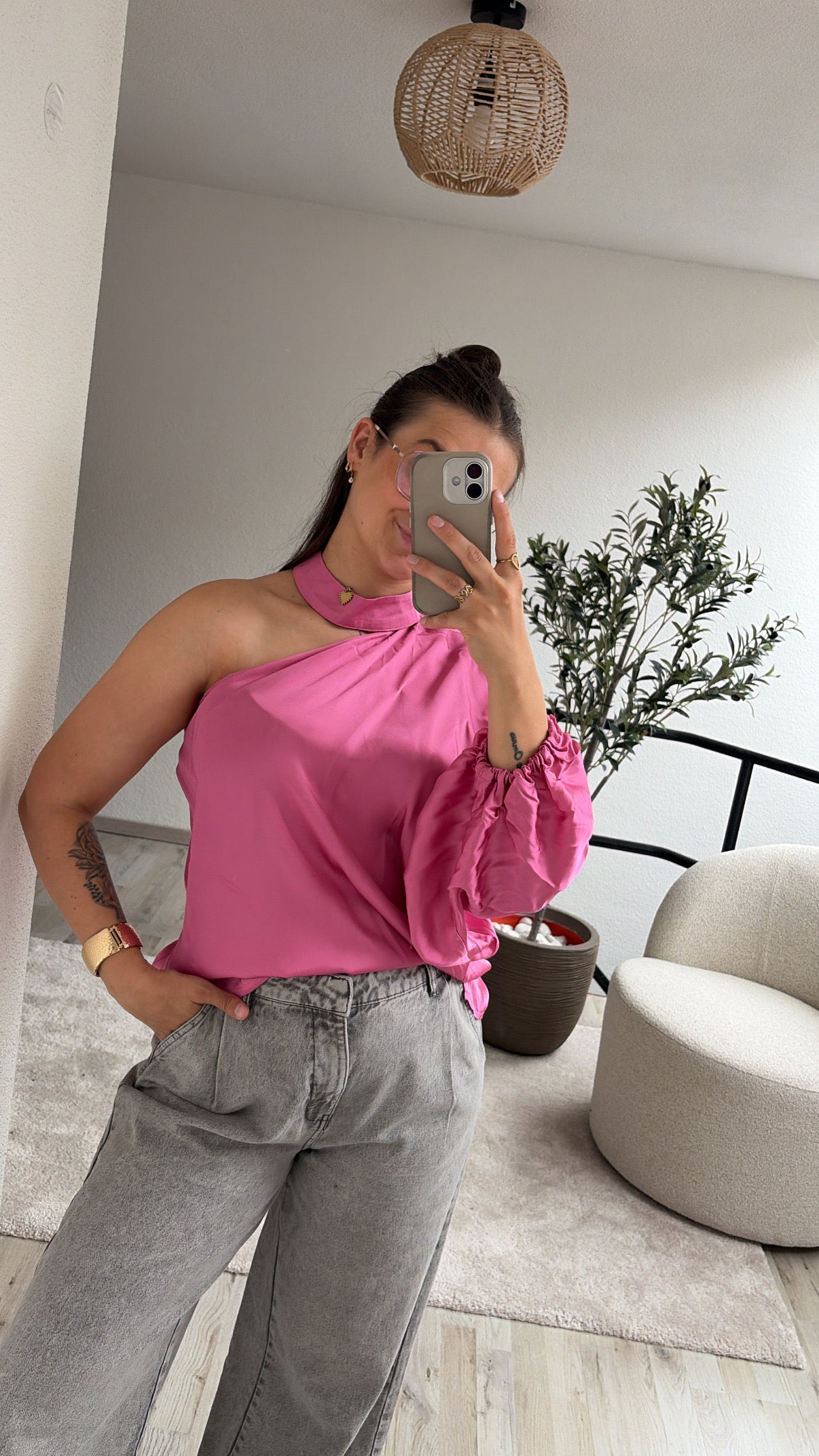 SATIJNEN BLOUSE ROZE