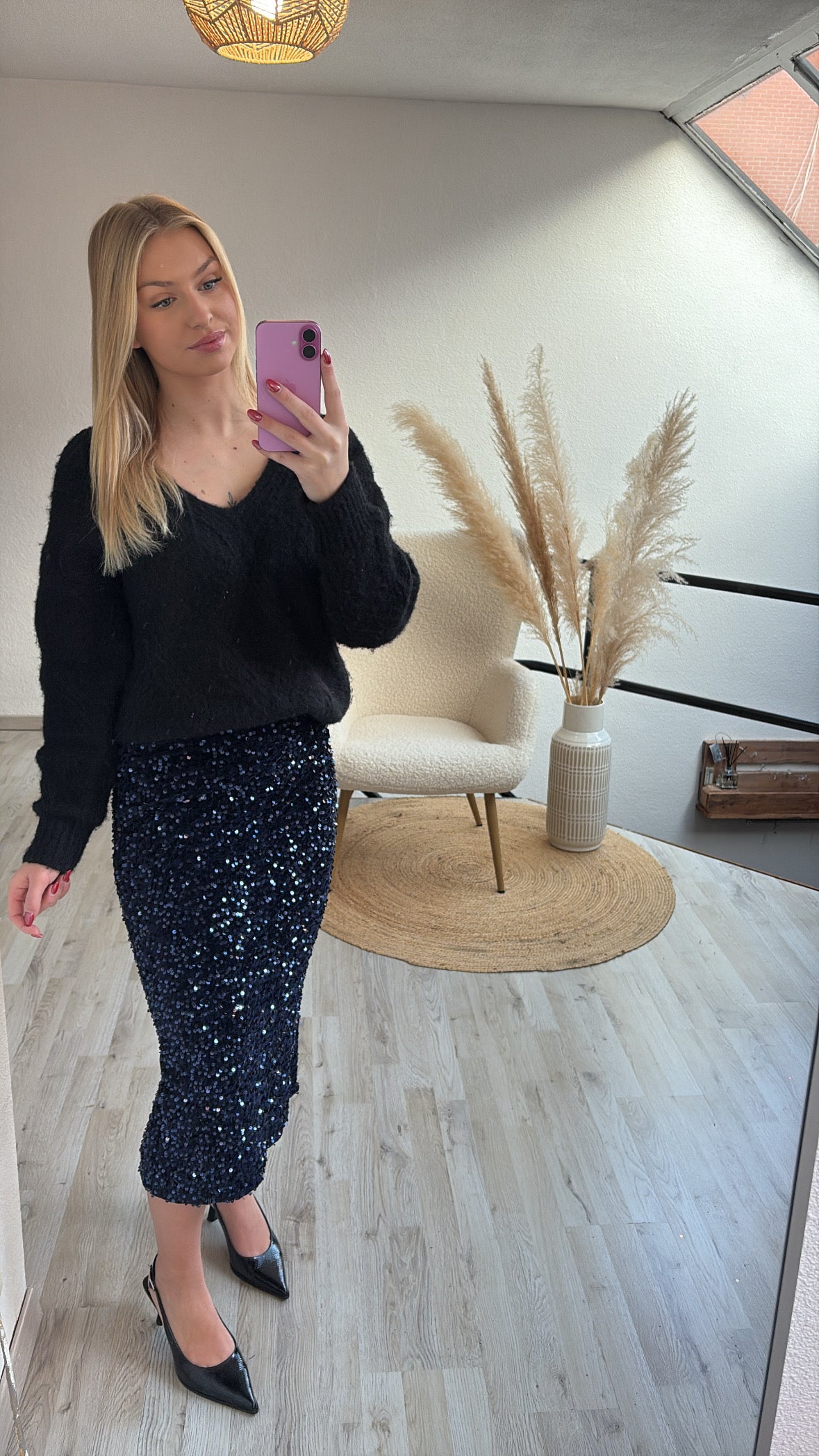 Glitterrok navy