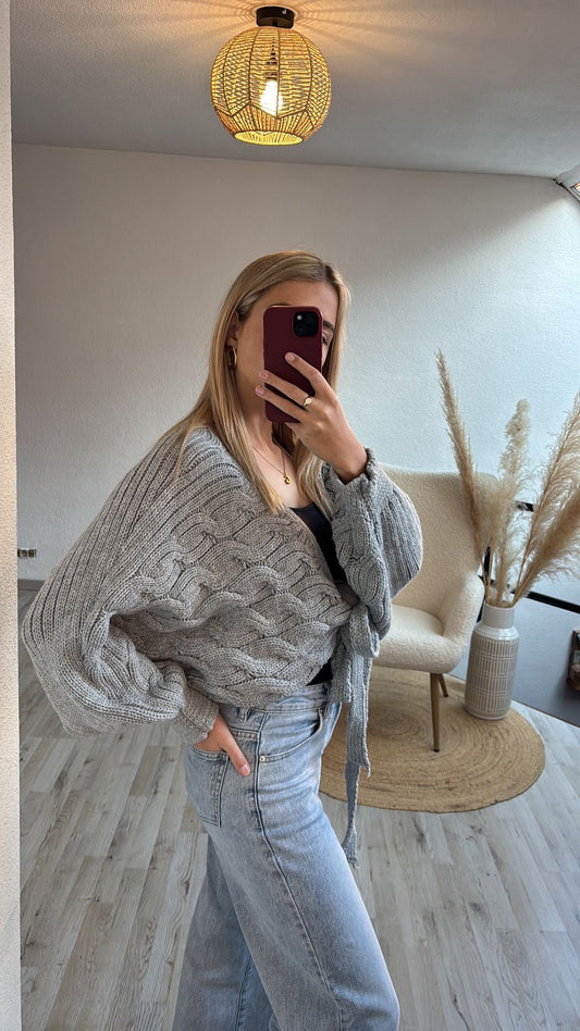 Grijze wikkeltrui