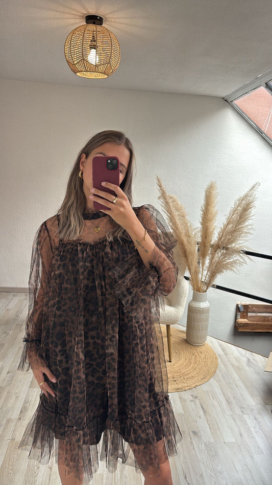 Tule dress leopard