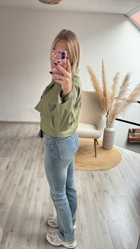 Trenchcoat kort khaki