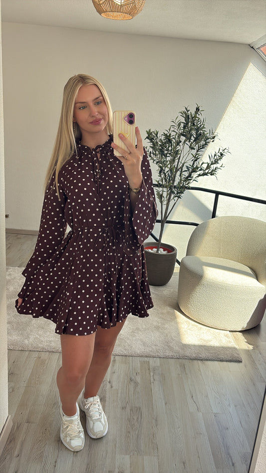 BURGUNDY POLKADOT JURK