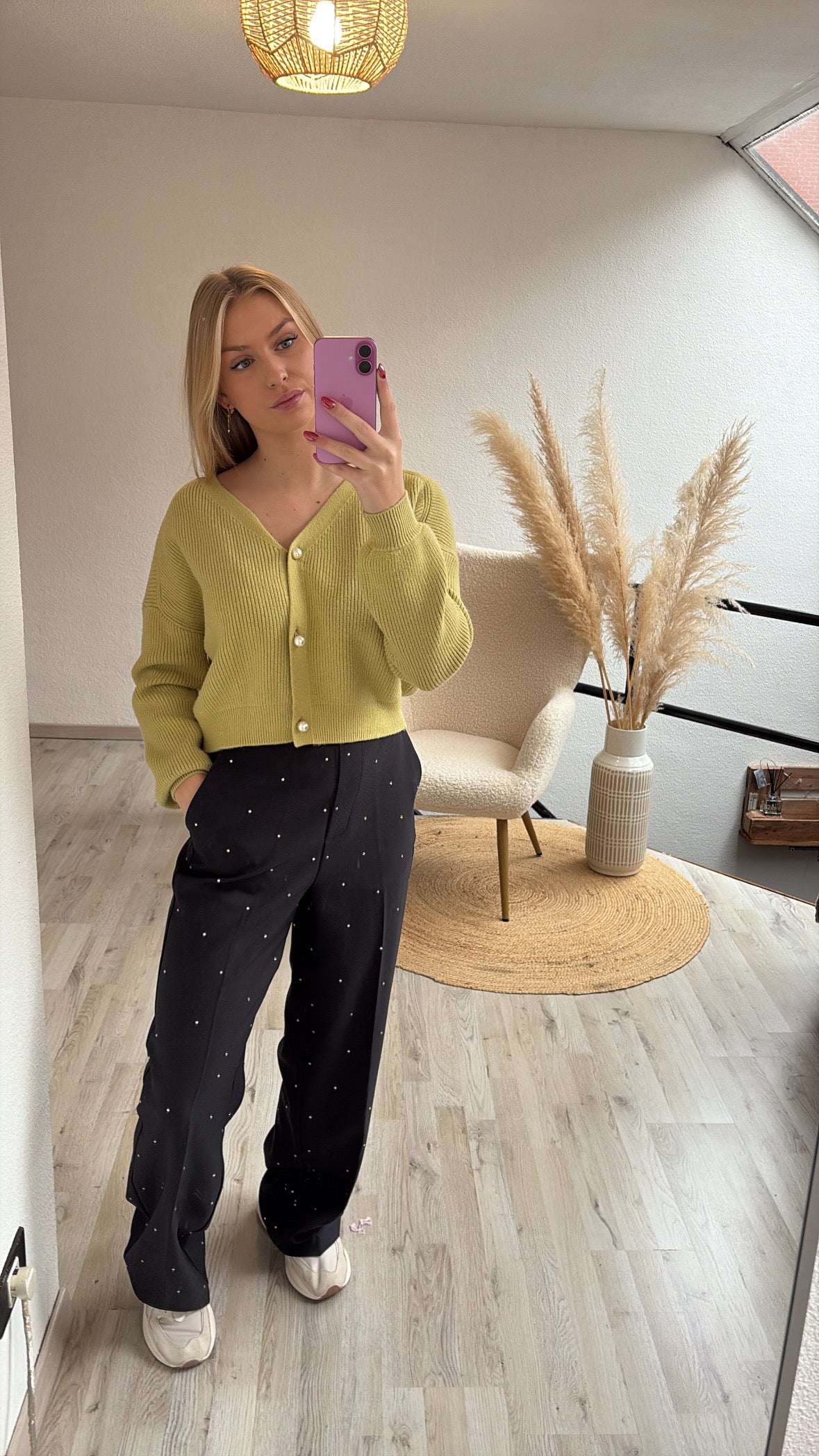 Groene cardigan