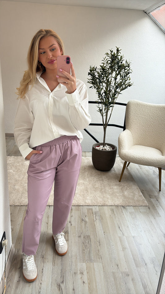 LEDERLOOK BROEK LILA