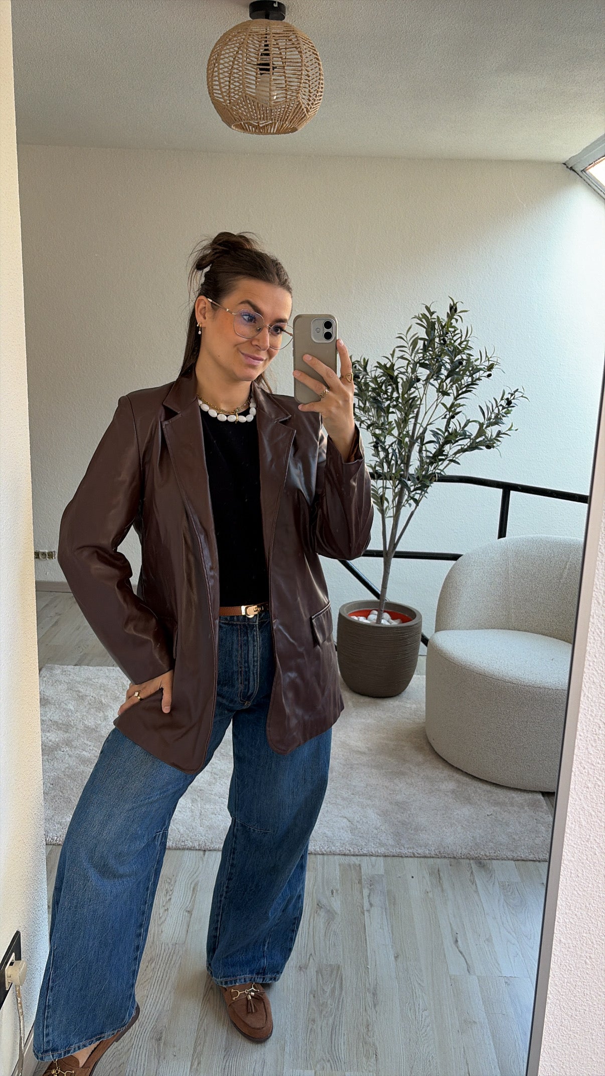 LEDERLOOK BLAZER BRUIN